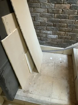 Stairs with material blocking access